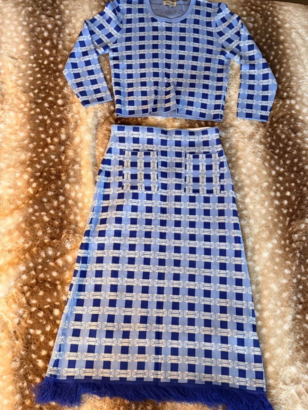 Baum und Pferdgarten Chani Blue crio Sweater Callis Midi Skirt Matching set S/M - Picture 8 of 9